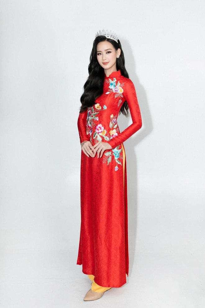 Những lần top 3 Miss World Vietnam 2022 đọ sắc xinh đẹp với áo dài sau khi đăng quang - Ảnh 11.