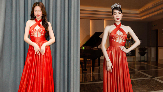 Sở hữu guốc thần 25 cm, Hòa Minzy không ngại diện váy dạ hội đụng hàng các nàng hậu Việt - Ảnh 1.