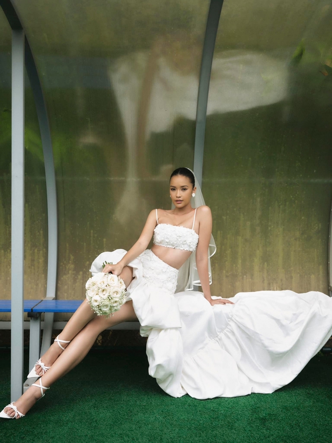 Ngắm Hoa hậu Ngọc Châu đẹp hút hồn khi diện váy cưới - Ảnh 10.