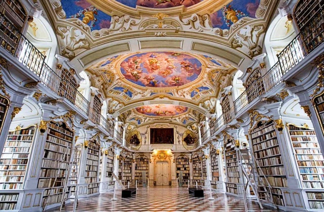 Khám phá thư viện cổ tích đẹp nhất thế giới ở tu viện nghìn năm lịch sử - Ảnh 1.