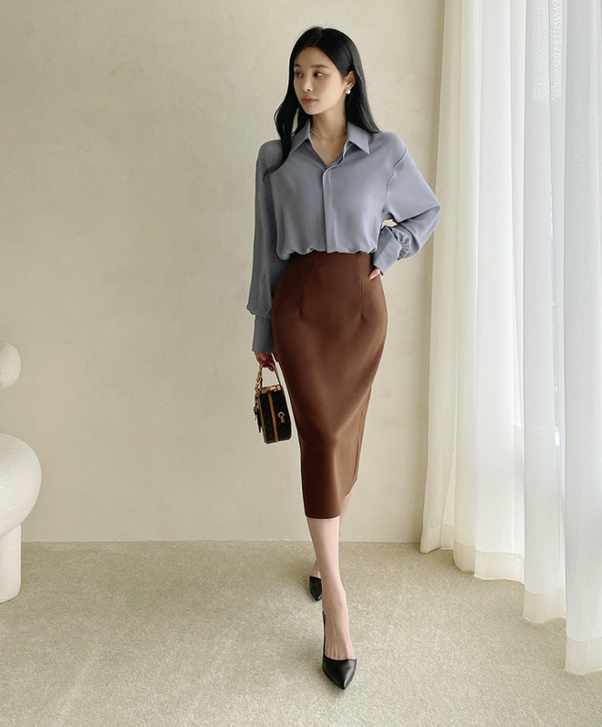 Chân váy chữ A dáng ngắn phối túi CV05-36 | Thời trang công sở K&K Fashion