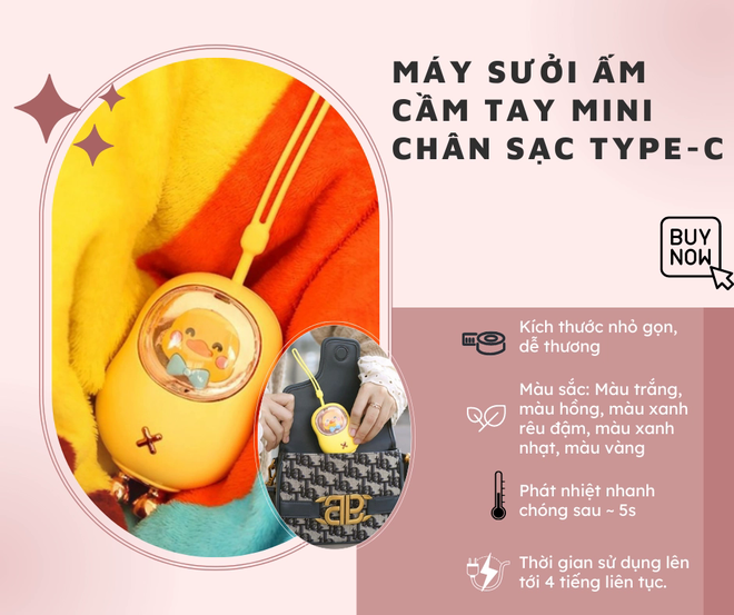 5 máy sưởi ấm tay giữ nhiệt cho những ngày đại hàn: thiết kế xinh xắn, giá cả phải chăng - Ảnh 1.