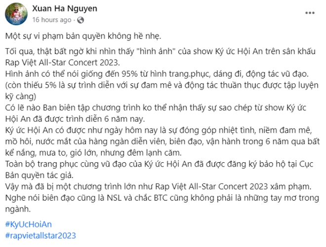 Phần trình diễn của Mikelodic tại Rap Việt Concert bị tố vay mượn ý tưởng từ show Ký ức Hội An? - Ảnh 1.