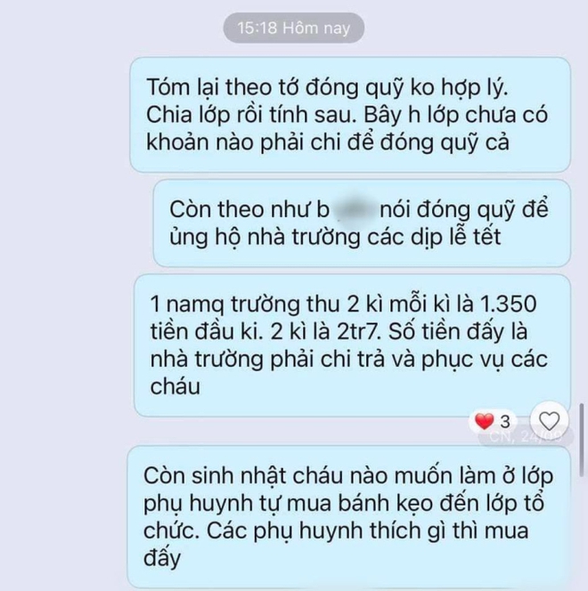 Xôn xao phụ huynh có con học mầm non 2 tuổi bị yêu cầu đóng 400k quỹ lớp, từ chối liền bị dọa phải chuyển trường - Ảnh 3.