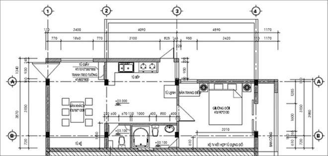 Tư vấn cải tạo giúp căn hộ 60m2 từ 1 thành 2 phòng ngủ - Ảnh 1.