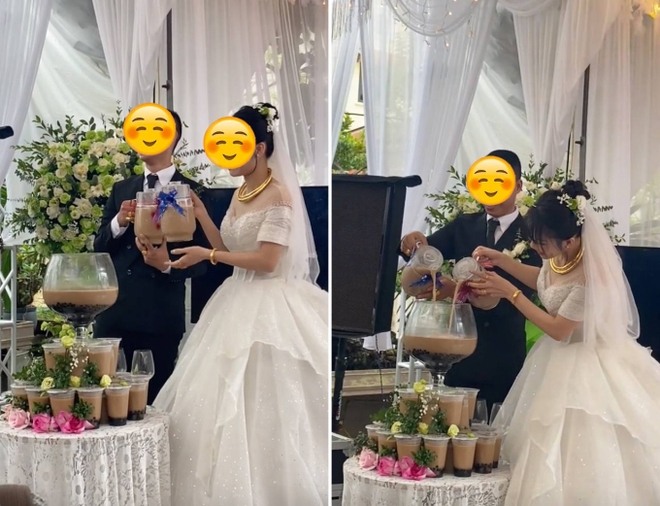 Đ&aacute;m cưới g&acirc;y sốt với m&agrave;n r&oacute;t tr&agrave; sữa: Ai cũng khen ngợi v&igrave; qu&aacute; s&aacute;ng tạo lại kh&ocirc;ng g&acirc;y l&atilde;ng ph&iacute; - Ảnh 1.