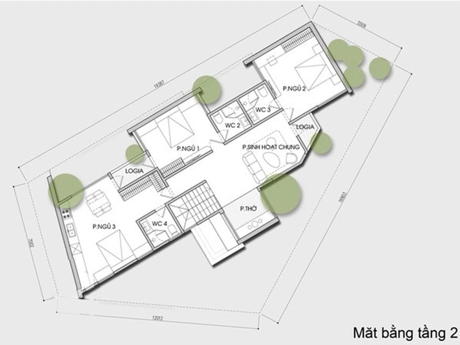 Tư vấn thiết kế và bố trí nội thất nhà 2 tầng trên mảnh đất có 3 mặt tiền nhưng bị méo - Ảnh 4.