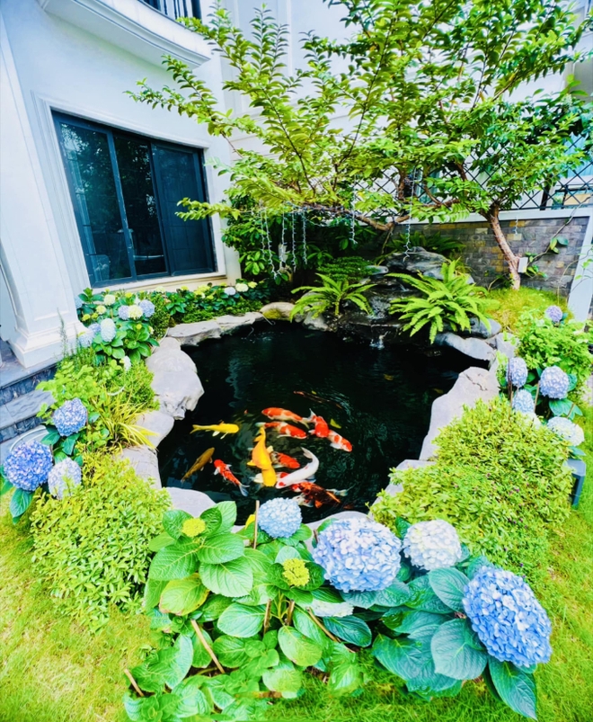 Sân vườn trong biệt thự 2 triệu đô của Lã Thanh Huyền: Diện tích khủng 150m2, nổi bật với hồ cá Koi đắt đỏ - Ảnh 4.