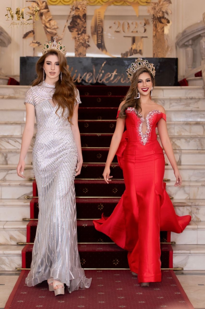 Thảm đỏ lễ trao sash Miss Grand International 2023: Lê Hoàng Phương diện váy xuyên thấu, Hoa hậu đẹp nhất thế giới khoe dáng với áo dài - Ảnh 8.