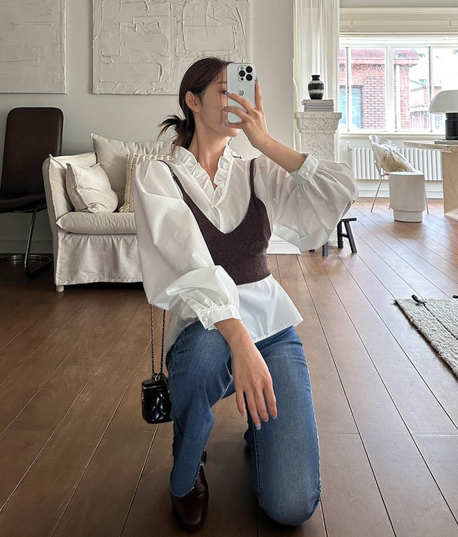 10 cách diện áo blouse tay bồng sang trọng, không bị sến - Ảnh 10.