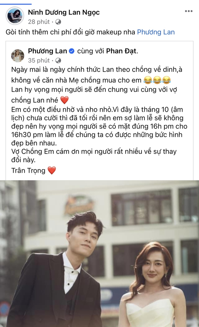 Trước ng&agrave;y theo ch&agrave;ng về dinh, c&ocirc; d&acirc;u Phương Lan nhắn gửi 1 thay đổi quan trọng tới c&aacute;c kh&aacute;ch mời - Ảnh 3.