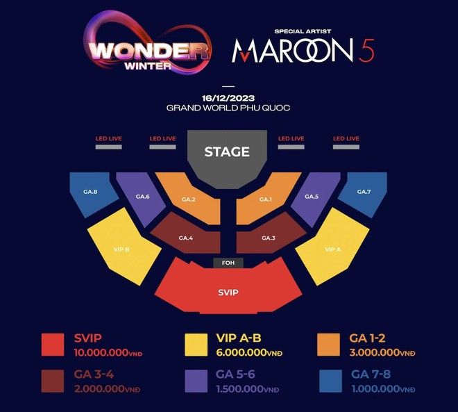 Mở bán vé sớm show có Maroon 5 tại Phú Quốc: Sold out hạng VIP chỉ sau 2 giờ! - Ảnh 2.