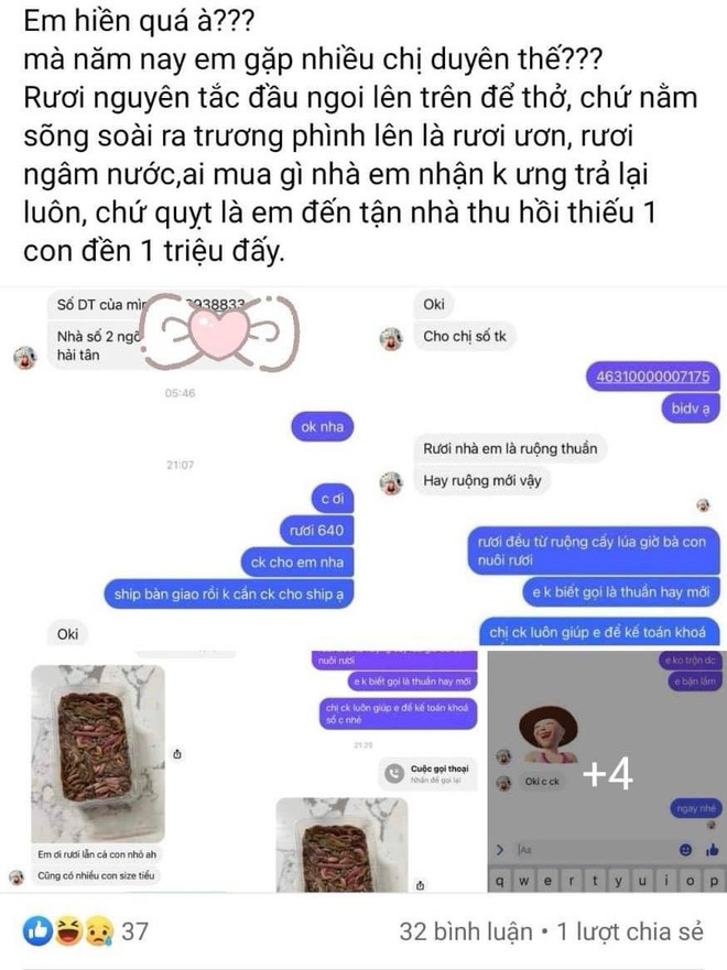 Đặt rươi online, cả người b&aacute;n người mua đều phơi b&agrave;y sự thật tr&ecirc;n mạng - Ảnh 2.