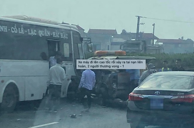 Qu&aacute; &aacute;m ảnh v&agrave; đau l&ograve;ng khi xem gi&acirc;y ph&uacute;t va chạm giữa &ocirc; t&ocirc; v&agrave; xe m&aacute;y tr&ecirc;n cao tốc Ph&aacute;p V&acirc;n - Cầu Giẽ - Ảnh 1.