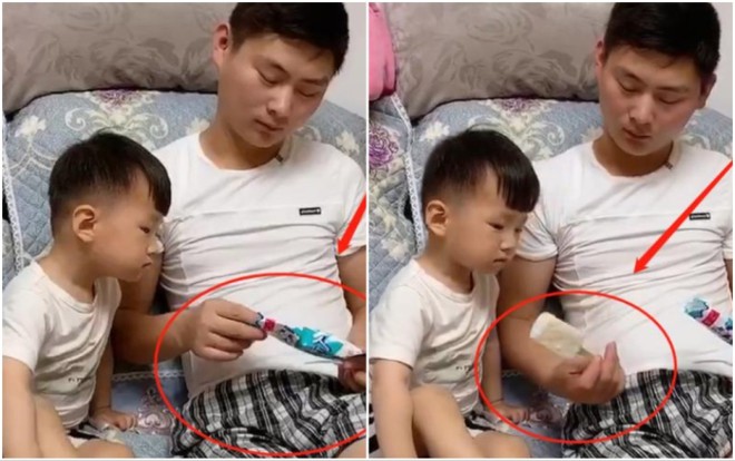 Con đ&ograve;i ăn kem, &ocirc;ng bố trẻ c&oacute; c&aacute;ch xử l&yacute; khiến ai cũng ph&igrave; cười: Phụ huynh của năm đ&acirc;y rồi! - Ảnh 1.