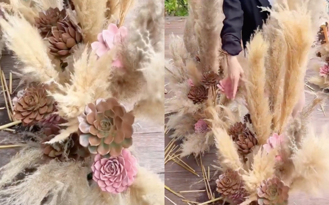 Những h&igrave;nh ảnh đầu ti&ecirc;n đ&aacute;m cưới Puka ở Cam Ranh: Thu&yacute; Ng&acirc;n - Lan Ngọc sẵn s&agrave;ng, h&eacute; lộ kh&ocirc;ng gian 500 hoa sen đ&aacute; - Ảnh 3.