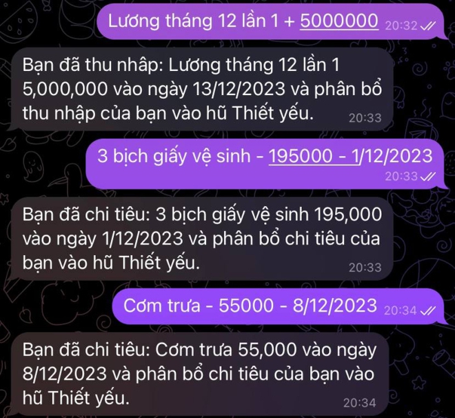 Quên các app ghi chép lằng nhằng đi, kiểm soát chi tiêu siêu hiệu quả chỉ bằng một ứng dụng chat quen thuộc này - Ảnh 5.