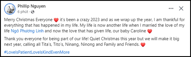 Thiếu gia Phillip Nguyễn tổng kết năm 2023, lần đầu chia sẻ về cuộc sống sau khi kết hôn với Linh Rin và cột mốc đón ái nữ - Ảnh 3.