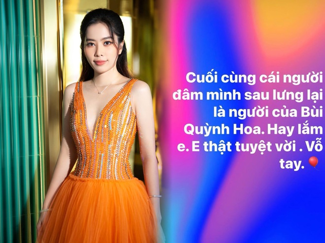 Sau tuyên bố bị fan Bạch Công Khanh hãm hại, Nam Em tiếp tục tố Hoa hậu Bùi Quỳnh Hoa đâm sau lưng - Ảnh 1.