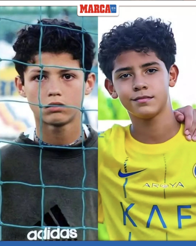 Con trai cả của Ronaldo gây sốt với tấm hình chụp giống hệt bố khi xưa, hứa hẹn tỏa sáng trong tương lai - Ảnh 1.