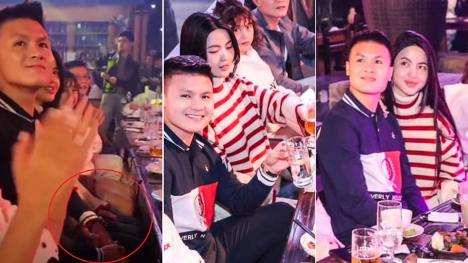 Quang Hải đan tay c&ugrave;ng Chu Thanh Huyền dưới b&agrave;n tiệc, một &aacute;nh mắt đủ n&oacute;i l&ecirc;n t&igrave;nh cảm - Ảnh 3.
