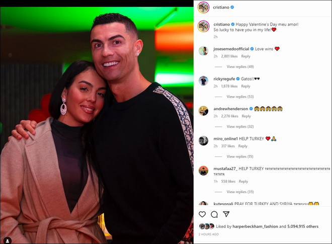 Ronaldo nhắn nhủ gì đến bạn gái Georgina nhân ngày Valentine? - Ảnh 1.