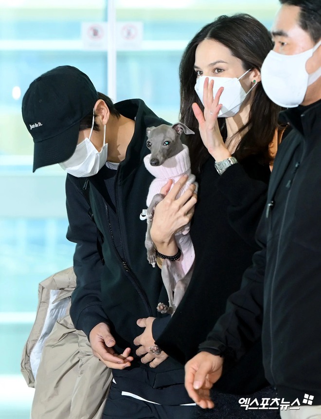 Song Joong Ki v&agrave; vợ người Anh kh&ocirc;ng rời nhau nửa bước tại s&acirc;n bay: Cử chỉ d&agrave;nh cho b&agrave; x&atilde; g&acirc;y sốt - Ảnh 6.