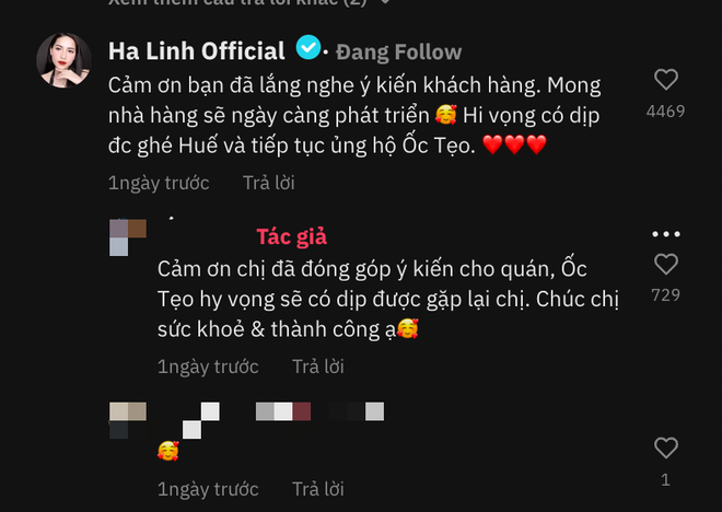 Sau màn phàn nàn bát đũa bẩn cực gắt của chiến thần Hà Linh, quán ốc nổi tiếng tại Huế đã đăng tâm thư xin lỗi - Ảnh 8.