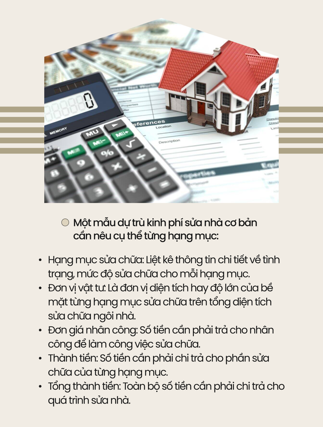Dự trù kinh phí - Bước đầu quyết định thành bại của việc sửa nhà chị em không thể bỏ qua - Ảnh 8.