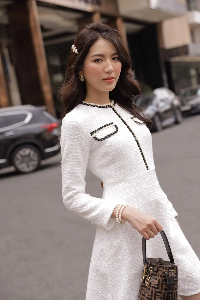 Diện v&aacute;y liền sang chảnh như Quỳnh Lương trong Valentine n&agrave;y - Ảnh 4.