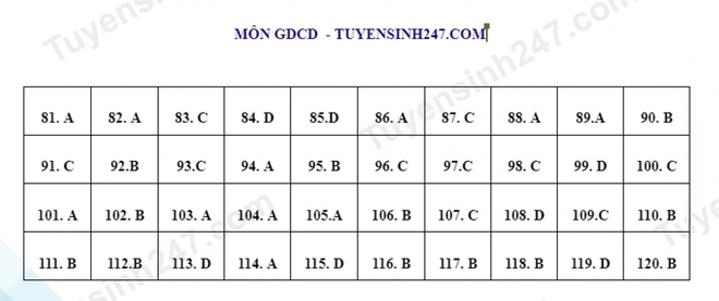 Đáp án bài thi Khoa học xã hội đề thi minh họa kỳ thi tốt nghiệp THPT 2023 - Ảnh 1.