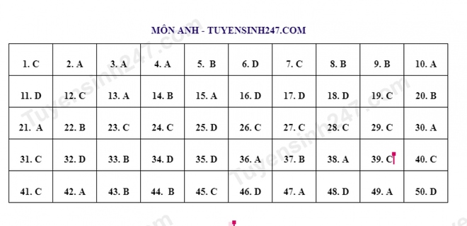 Đáp án môn tiếng Anh đề thi tham khảo kỳ thi tốt nghiệp THPT 2023 - Ảnh 1.