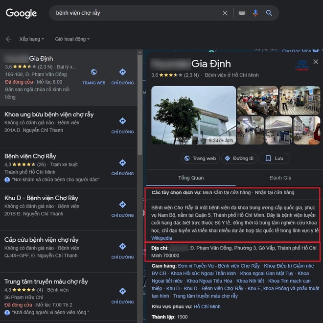 Bức xúc vì tìm kiếm Bệnh viện Chợ Rẫy trên Google nhưng kết quả hiện ra lại là showroom xe hơi - Ảnh 2.