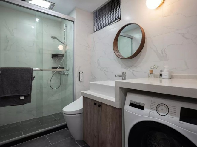 Căn hộ 56m&sup2; với sự kết hợp v&ocirc; c&ugrave;ng đặc biệt của 3 gam m&agrave;u xanh, ghi, hồng - Ảnh 11.