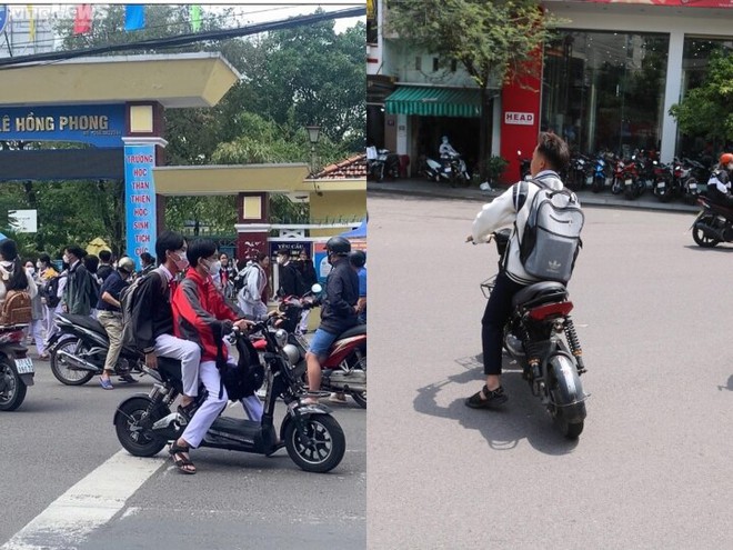 Học sinh v&ocirc; tư vượt đ&egrave;n đỏ, kh&ocirc;ng mũ bảo hiểm như chưa hề c&oacute; luật giao th&ocirc;ng - Ảnh 7.