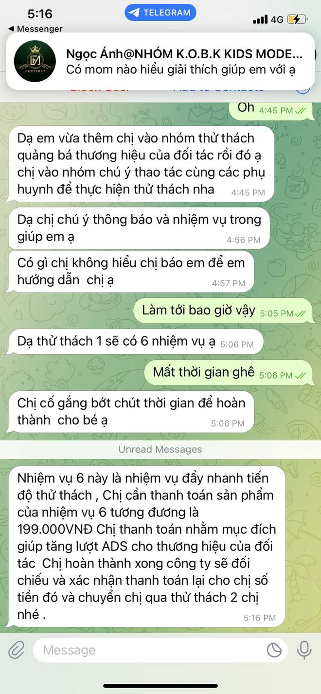 Hàng loạt phụ huynh bị lừa mất tiền khi tham gia các group tuyển mẫu nhí: Mượn danh thương hiệu thời trang nổi tiếng, bắt làm nhiệm vụ trên Telegram - Ảnh 2.