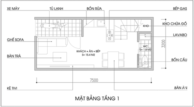 Cải tạo nhà phố diện tích 24m² vừa tiết kiệm diện tích vừa thông thoáng - Ảnh 1.