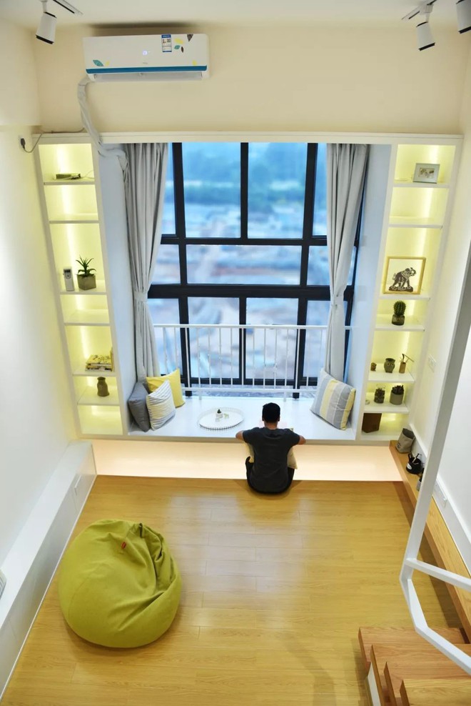 Căn hộ 52m&sup2; ấn tượng với c&aacute;ch bố tr&iacute; nội thất giật cấp - Ảnh 1.