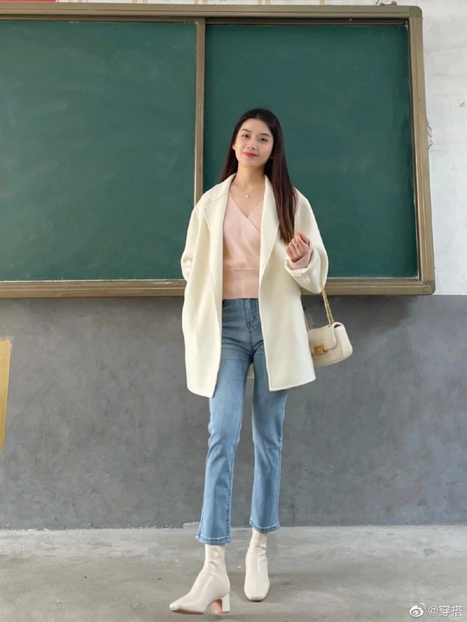 Cô giáo 9X gây sốt Weibo với style đi dạy: Cả tuần không trùng bộ nào, mặc đơn giản vẫn đẹp ngất ngây - Ảnh 14.