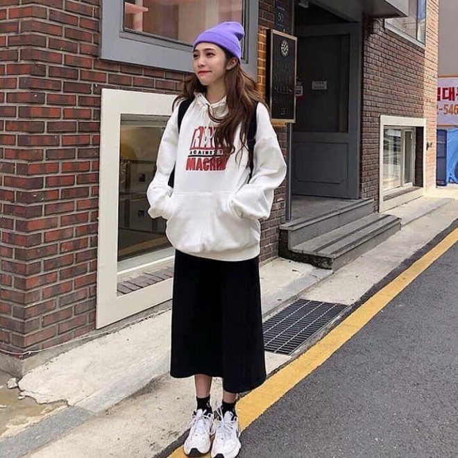 NERDY - Áo hoodie nữ phom croptop tay dài Raglan