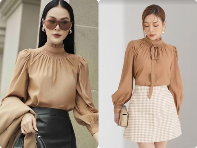 10 mẫu áo blouse che bắp tay để nàng công sở mặc đẹp không thua nữ chính VTV - Ảnh 5.