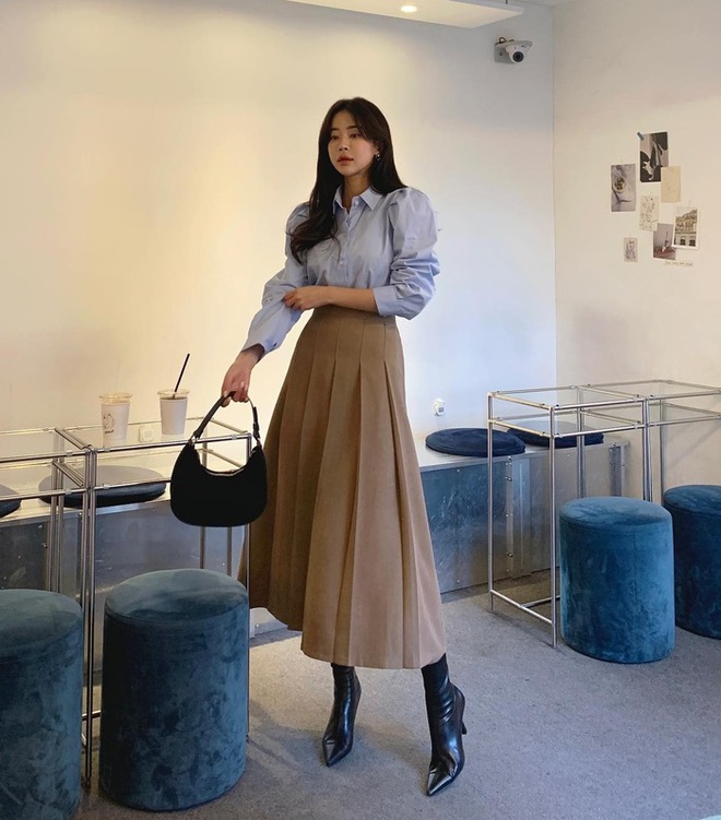 10 c&aacute;ch mặc ch&acirc;n v&aacute;y xếp ly trẻ trung v&agrave; thanh lịch - Ảnh 10.