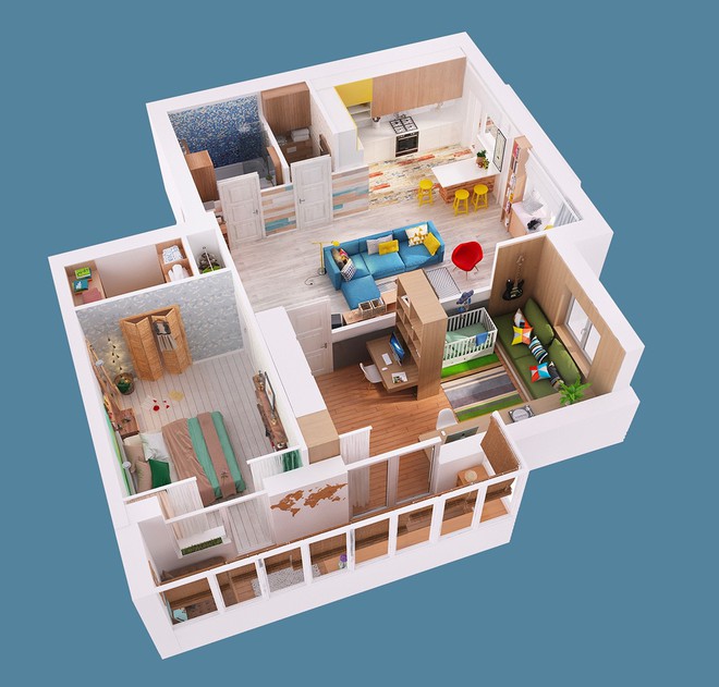 Căn hộ nhỏ rực rỡ sắc m&agrave;u ch&agrave;o đ&oacute;n m&ugrave;a h&egrave; đầy nắng - Ảnh 9.