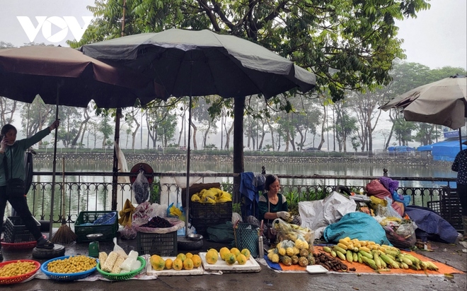 Chợ cóc ngang nhiên lấn chiếm vỉa hè và lòng đường ở Hà Nội - Ảnh 3.