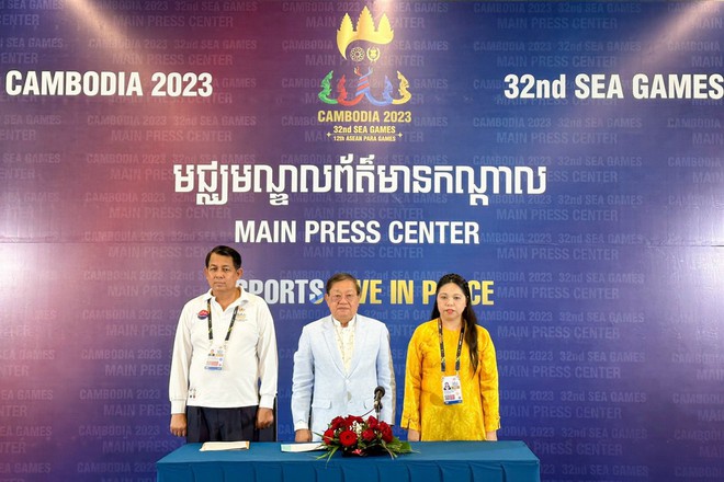 Kh&aacute;m ph&aacute; đại bản doanh d&agrave;nh cho giới truyền th&ocirc;ng tại SEA Games 32 - Ảnh 1.