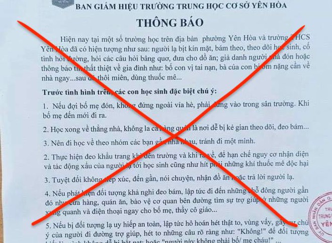 Bác bỏ thông tin học sinh lớp 7 ở Hà Nội bị đánh thuốc mê - Ảnh 1.