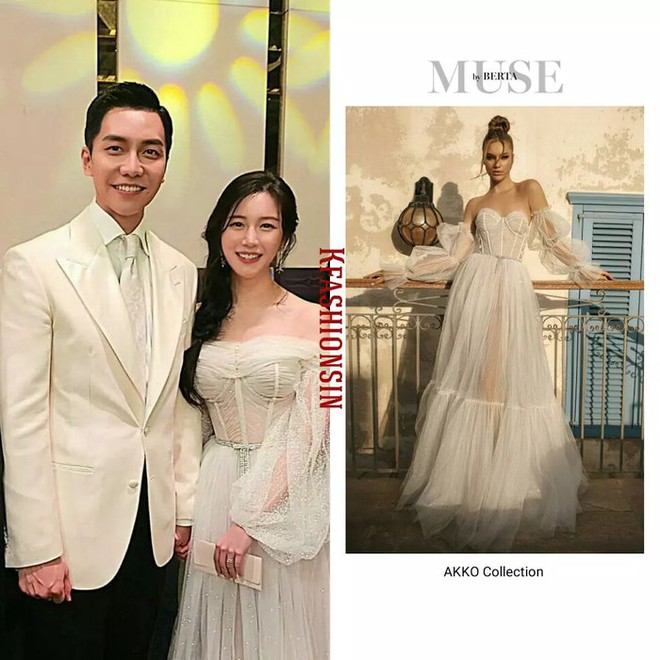 V&aacute;y cưới của vợ Lee Seung Gi: Bồng bềnh điệu đ&agrave;, ghi điểm nhờ những khoảng hở tinh tế - Ảnh 4.