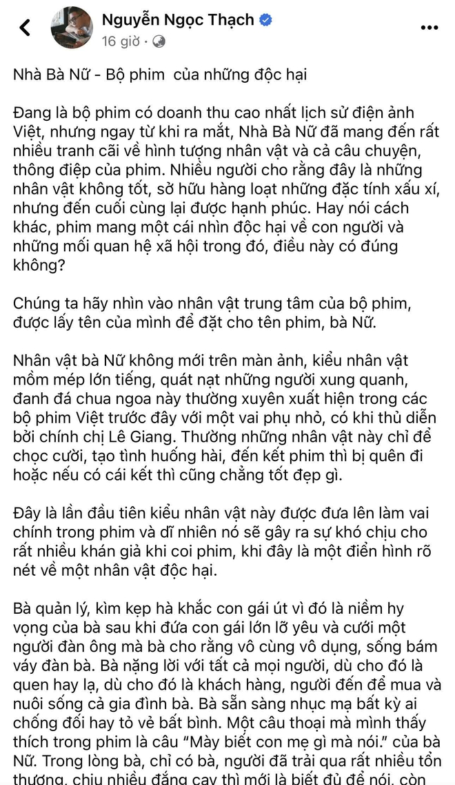 Một nhà văn bị ném đá PR bẩn khi review Nhà Bà Nữ của Trấn Thành đúng lúc phim của Lý Hải đang công chiếu - Ảnh 1.