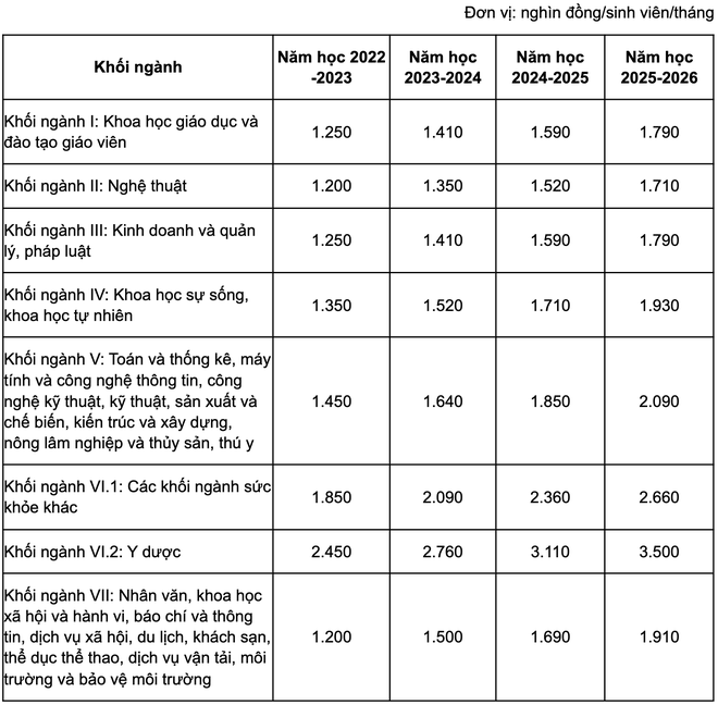 Chính phủ đồng ý tăng học phí đại học từ năm học 2023 - 2024 - Ảnh 2.