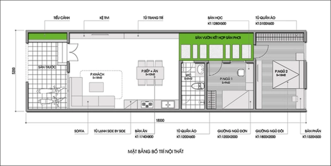 Tư vấn thiết kế và bố trí nội thất nhà một tầng trên mảnh đất dài và hẹp - Ảnh 1.